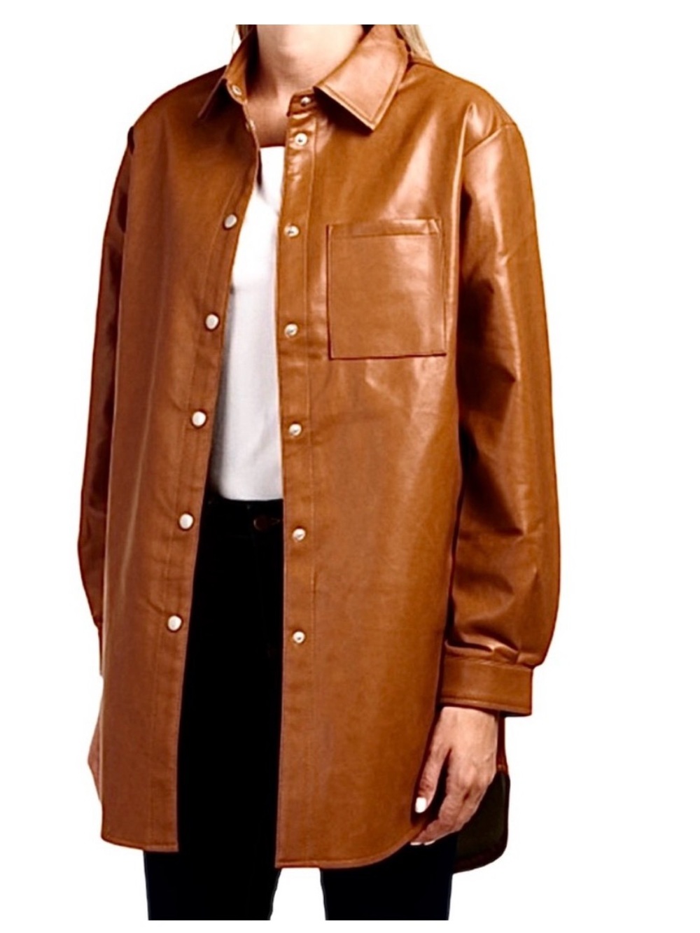 NWT Bagatelle Collection Faux Leather Shacket size large